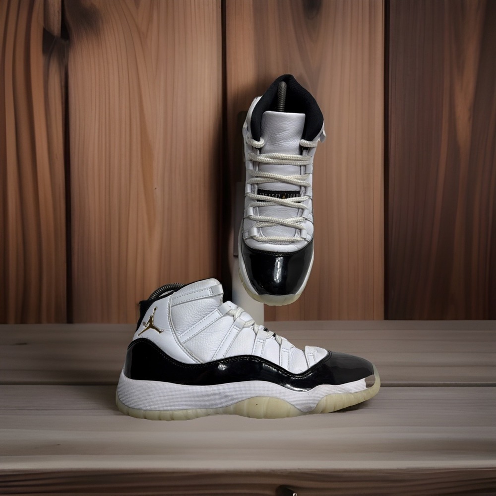 Air Jordan 11 ‎ DMP Gratitude Sz 7Y Black White Mid Sneakers Shoes 378038-170